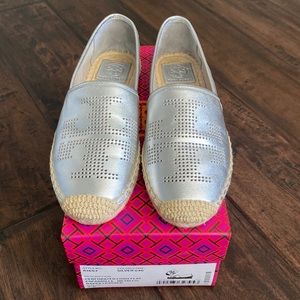 TORY BURCH ESPADRILLE - METALLIC NAPPA LEATHER